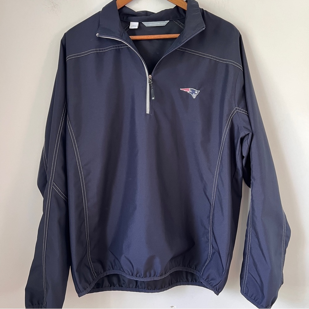 Cutter & Buck Pullover Jacket 1/4 Zip Navy Patriots Weathertec Mens Size Medium